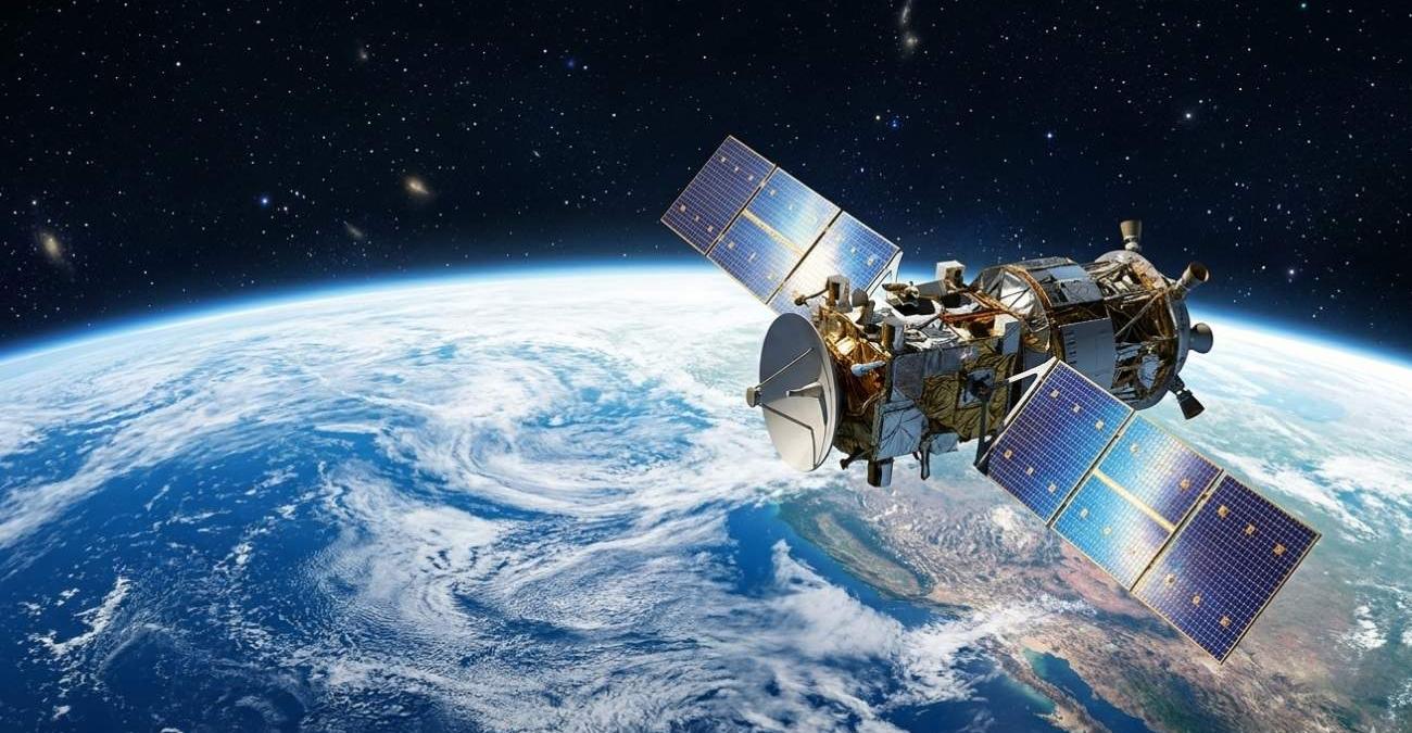 Ein Satellit schwebt friedlich durch den Orbit. Er sammelt Daten. Diese werden später mithilfe einer Satelliten-Telemetrie-Software ausgewertet.