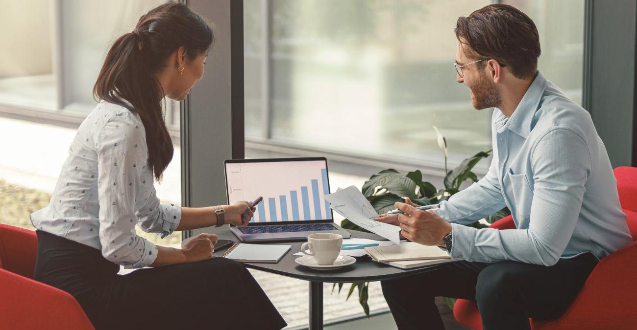 IT-Beratungsgespräch zu Lizenzkosten am Laptop, Analyse und Planung im Software Asset Management
